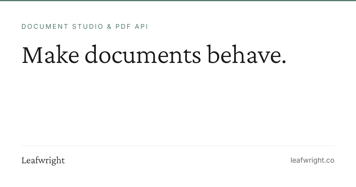 Show HN: Leafwright – Generate PDFs without running headless Chrome
